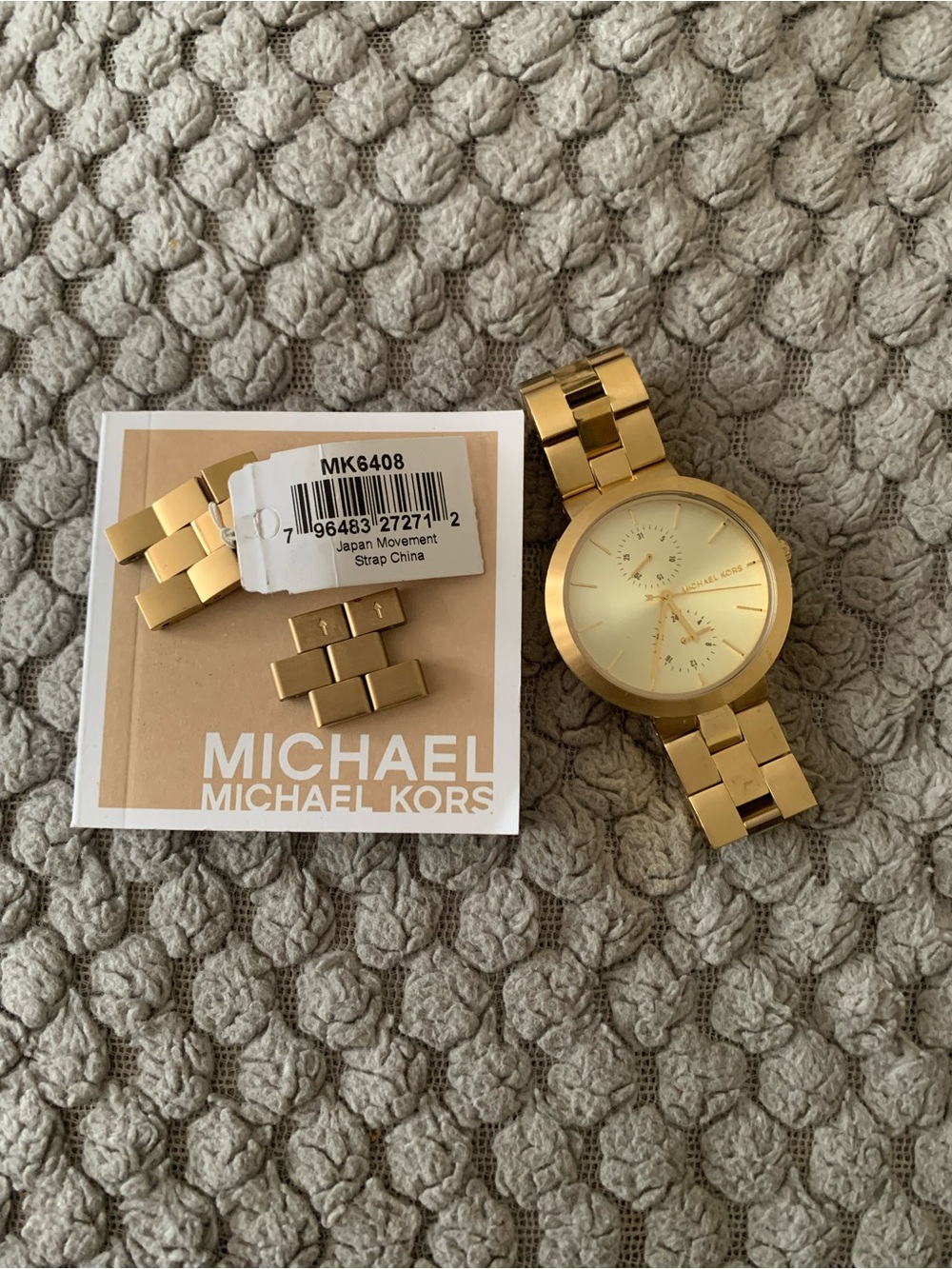 MICHAEL KORS GARNER QUARTZ GOLD DIAL GOLD STEEL STRAP WATCH FOR WOMEN - MK6408